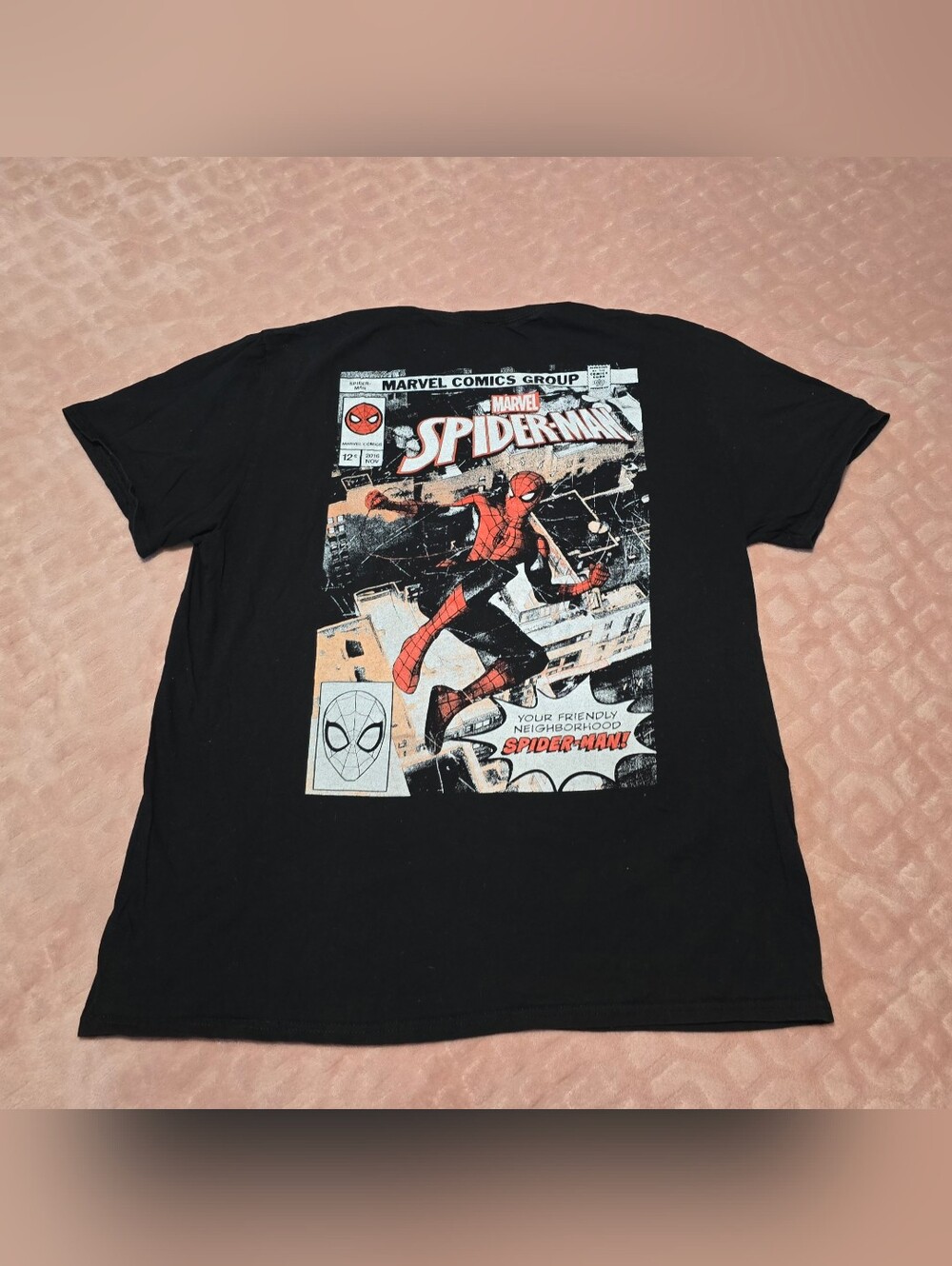 Marvel The Amazing Spider-Man Comic Cover Art T-Shirt Mens Sz XL 2016 Black Tee